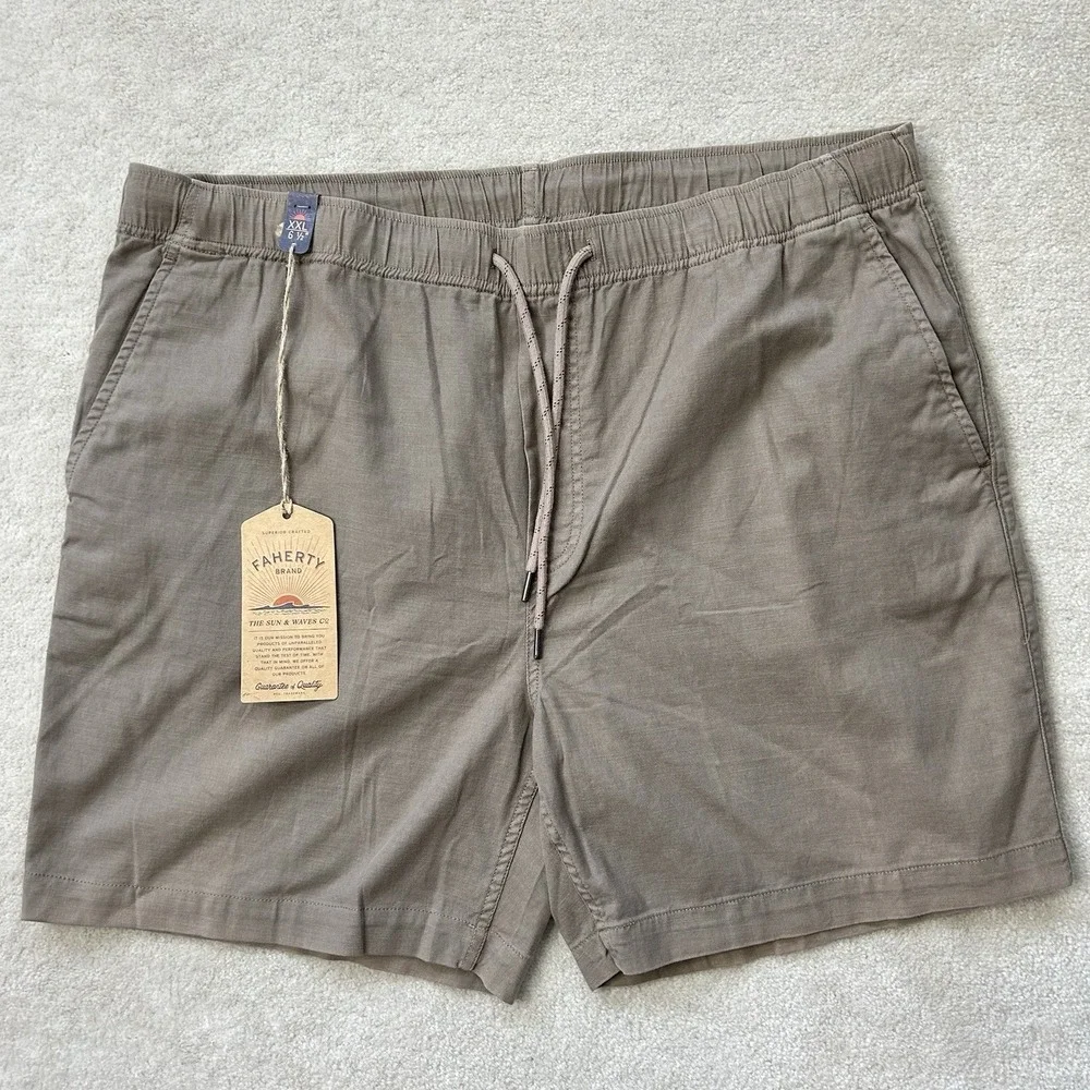 Faherty Essential Shorts Men 38 XXL Flat Front Elastic Waist 6.5